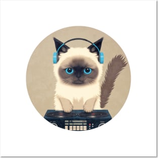 Cute DJ Ragdoll Cat Posters and Art